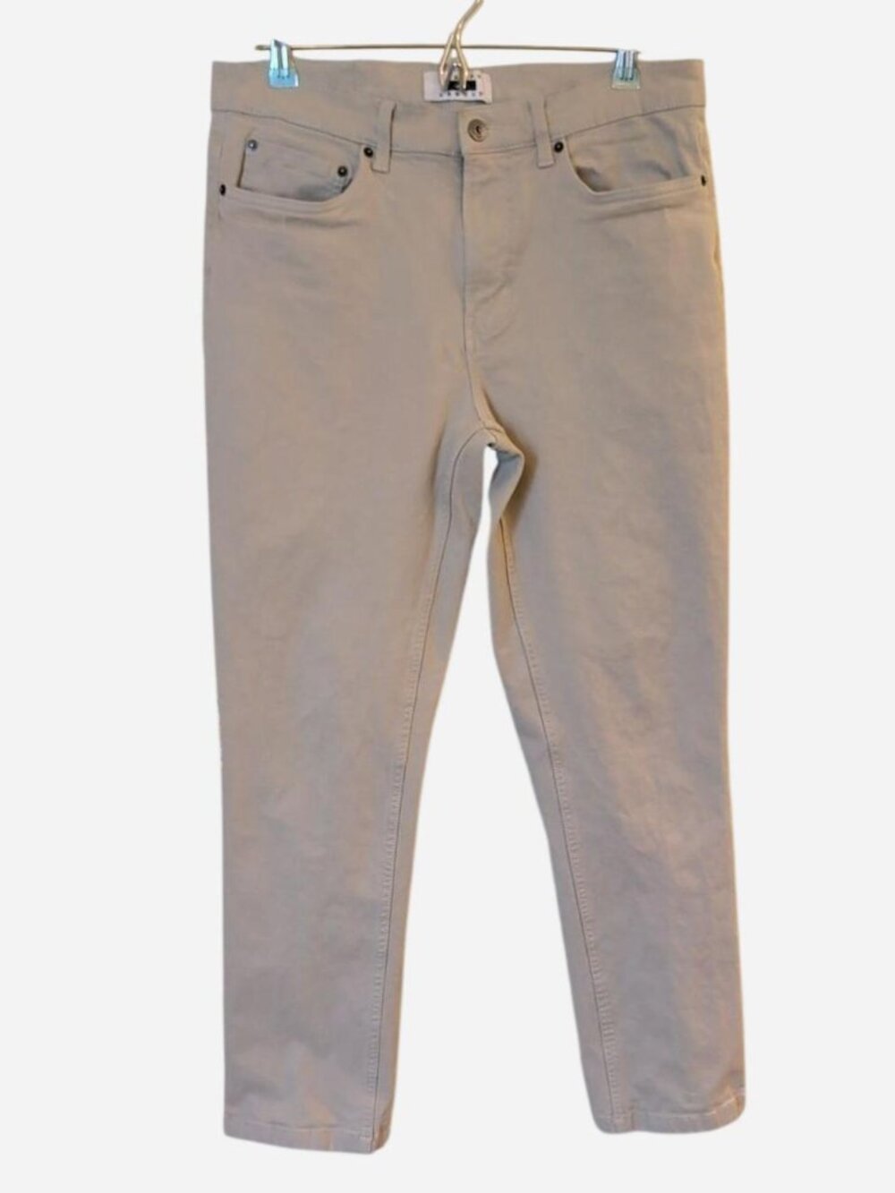 Joseph Abboud Men’s Slim Straight Khaki Pants Beige 33x29 Five Pocket